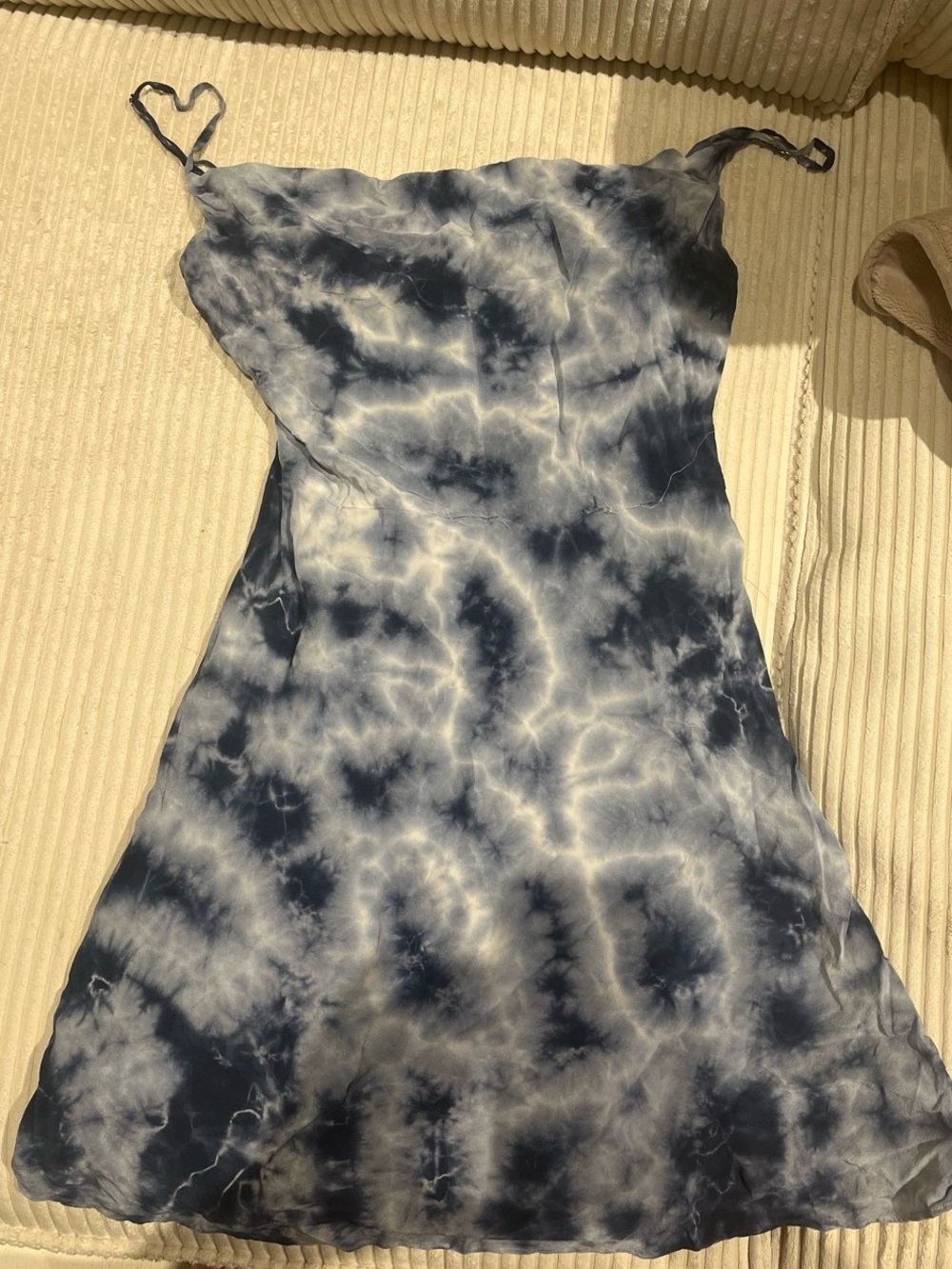 Realisation Par Navy and White Tie-Dye Slip Dress